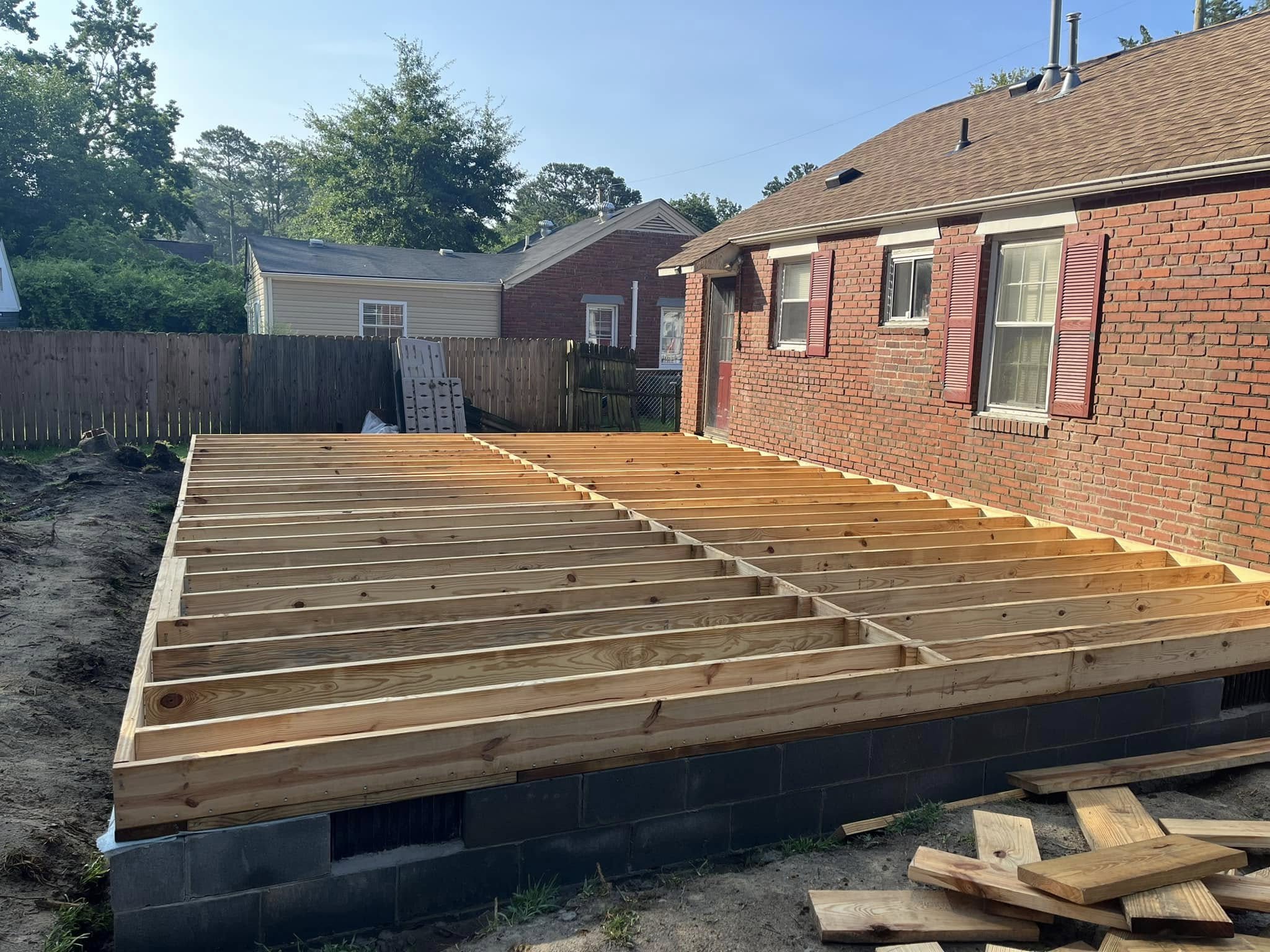 Deck builder Portsmouth VA — custom wood deck construction by Trinity Contracting Hampton Roads