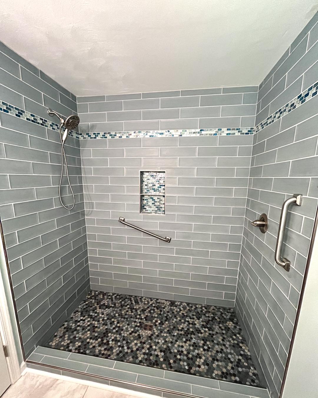 Custom tile shower installation Portsmouth VA — bathroom remodel by Trinity Contracting Hampton Roads